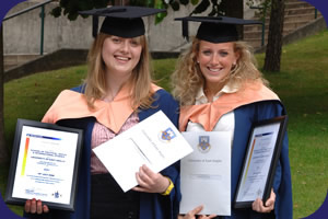 Victoria Cann (left) and Hannah Taylor with their certificates